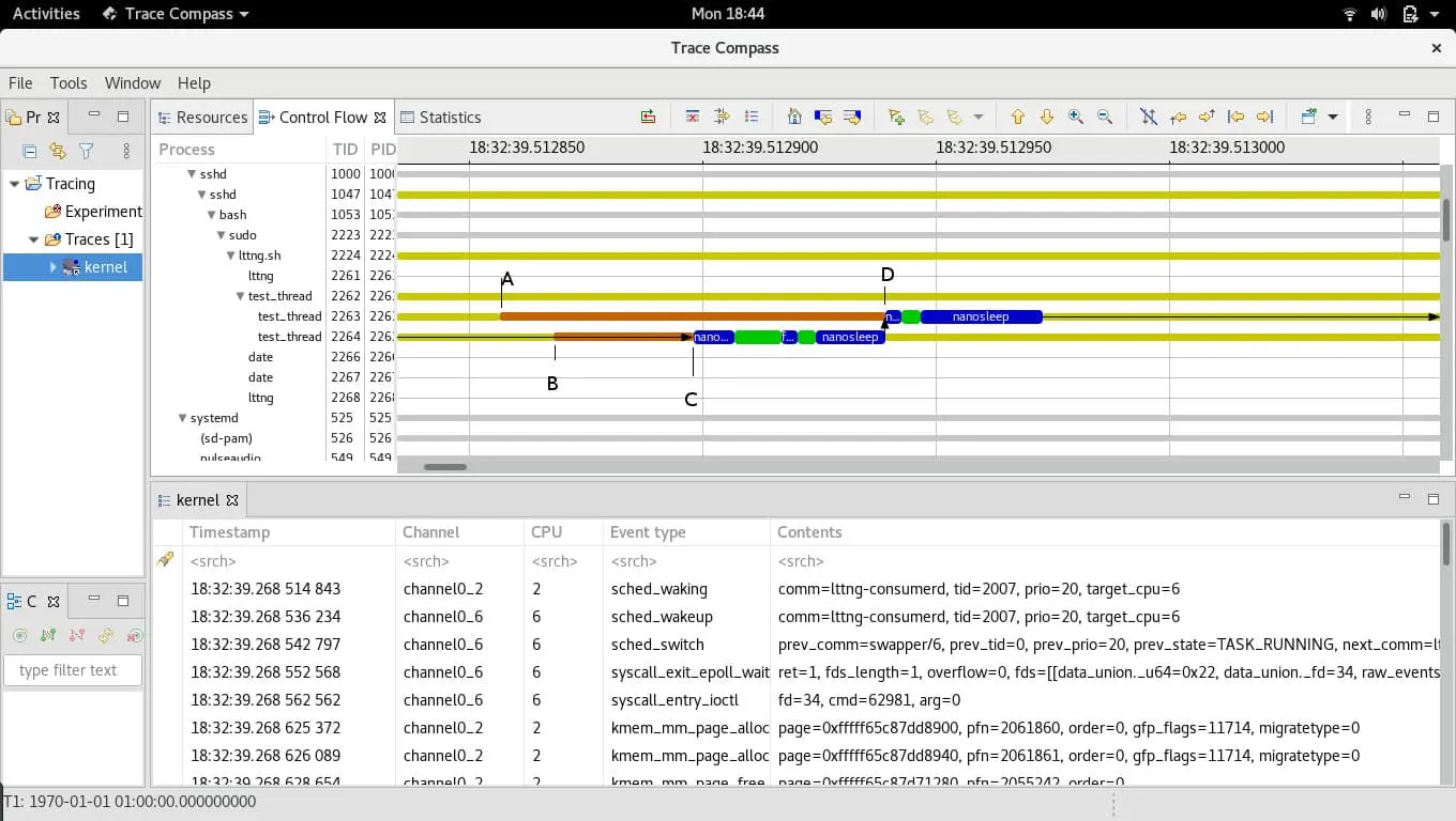 click to view full size Demo C code for tracecompass