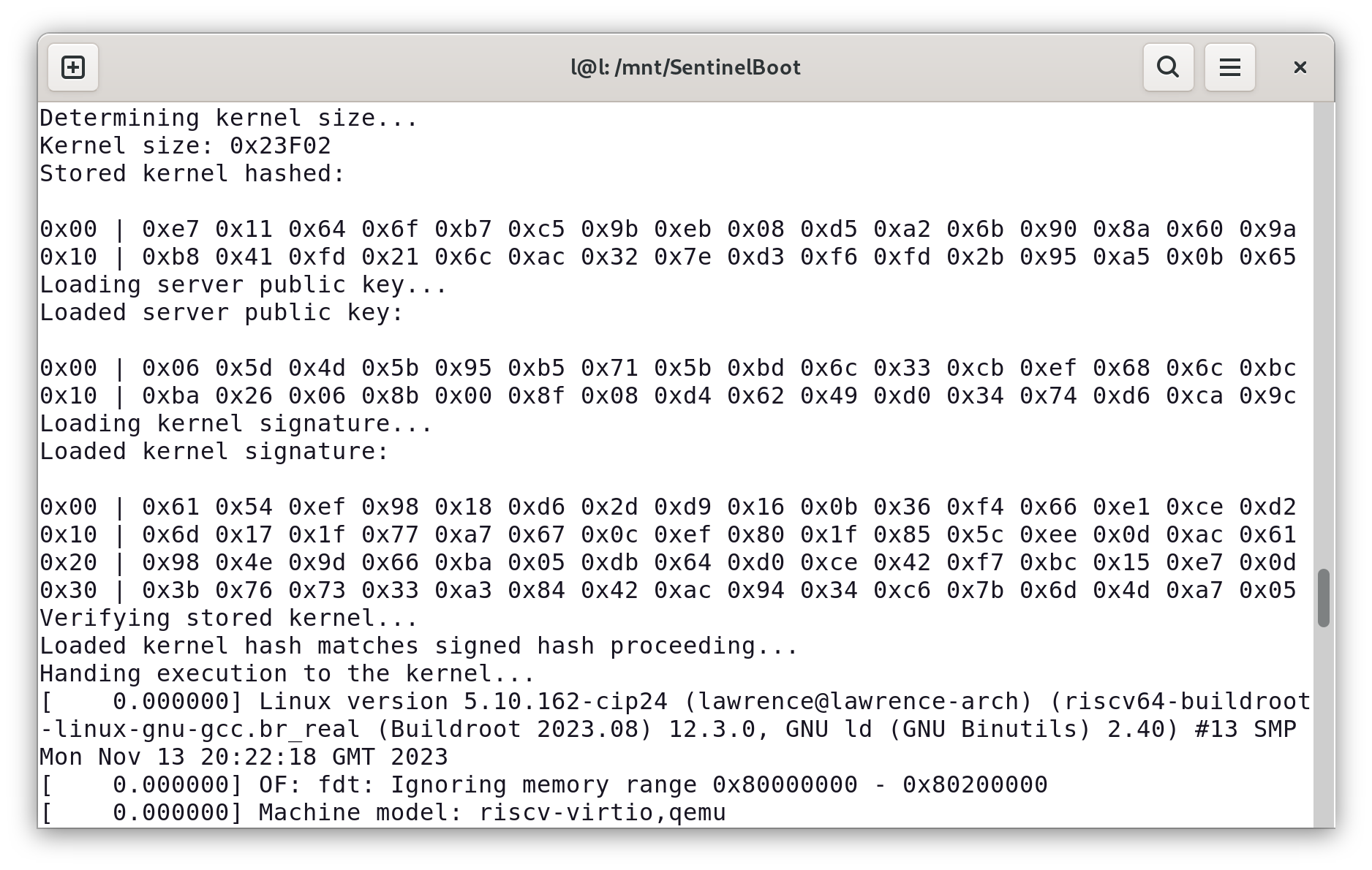 Kernel successful boot