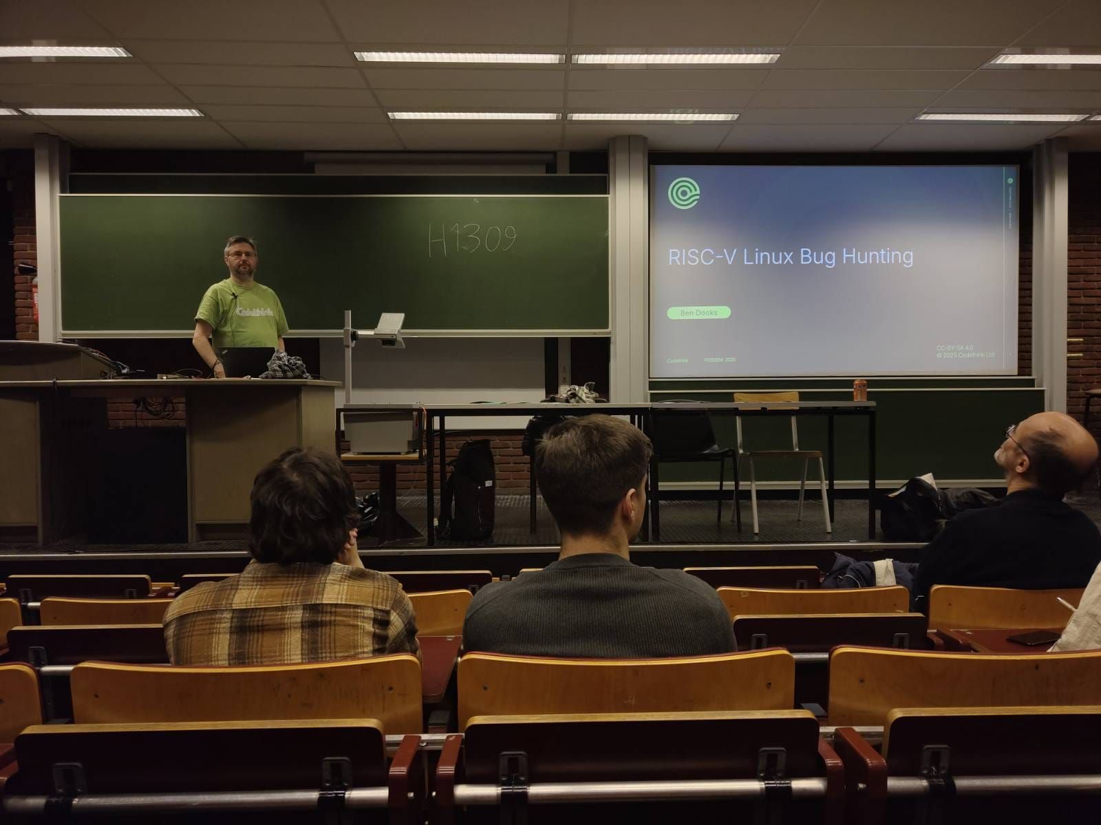 Ben Dooks presenting at FOSDEM 2025